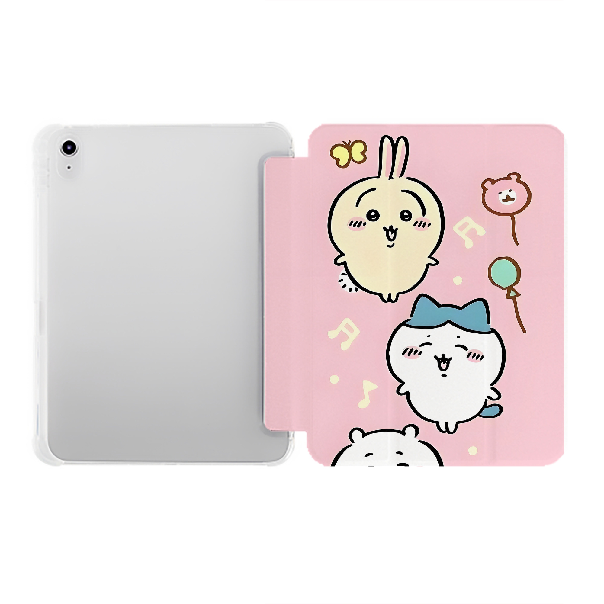 （画像用） ちいかわ Chii-kawa IPad ケース ペン収納付き 三つ折りスタンド PUレザー×シリコン 対応機種9.5/10.5/10.9インチ
